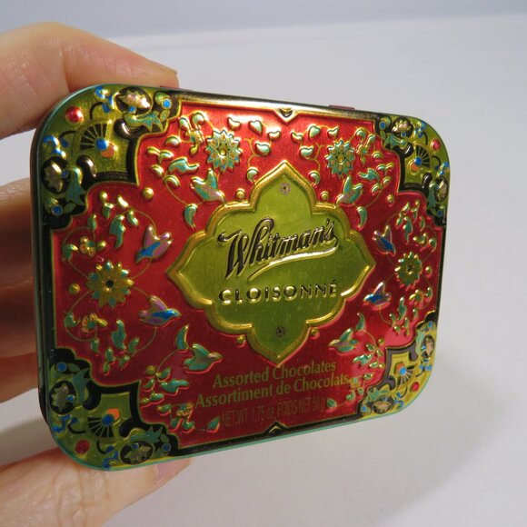 Mini Embossed Whitman's Metal Candy Tin Container 1920's reproduction colorful - Picture 2 of 11